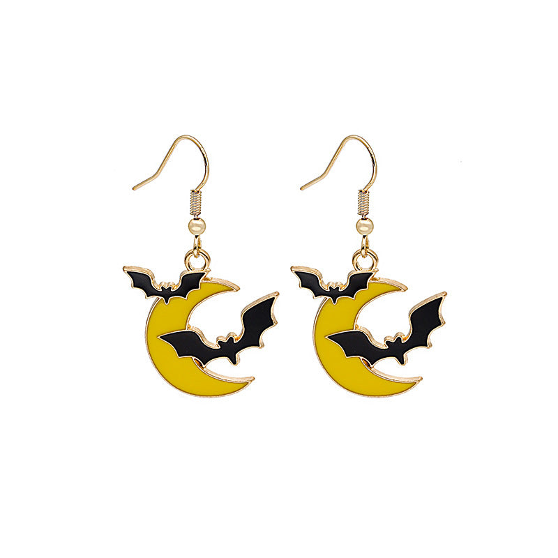 Acrylic Halloween Magic Hat Little Cat Earrings MYA-MDD051