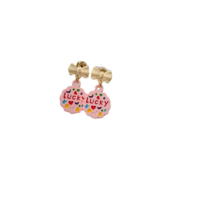 Alloy Macaron Pink Earrings (Minimo de compra 2) MIC-MingX015