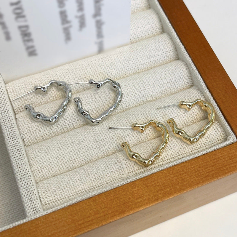 Alloy irregular heart earrings (Minimo de Compra 2) MIC-HanC005