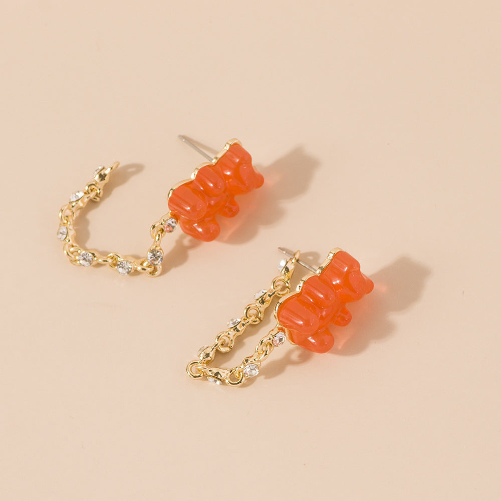 Alloy cute little bear earrings (Minimo de Compra 2) MIC-YingM011