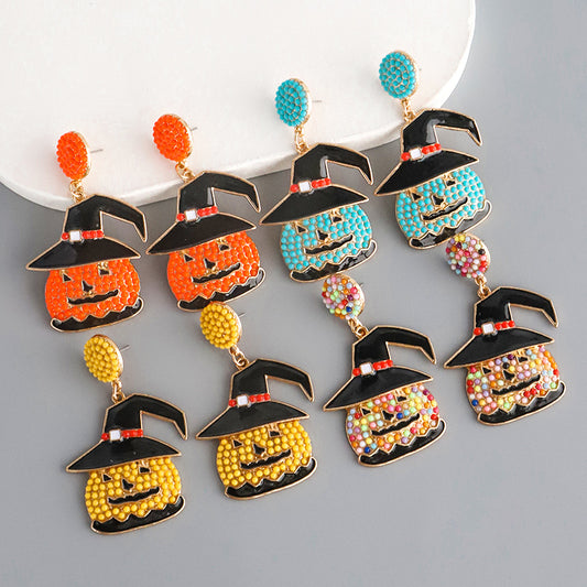 Alloy Halloween Pumpkin Ghost Earrings (Minimo de Compra 2) MIC-JiqQ008