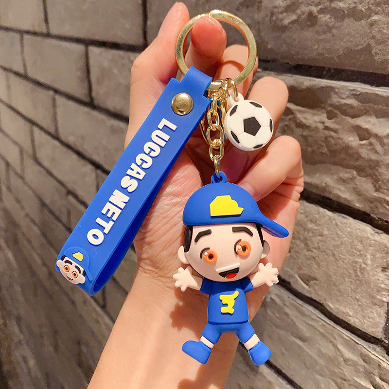 PVC cartoon football boy keychain MIC-OuS004