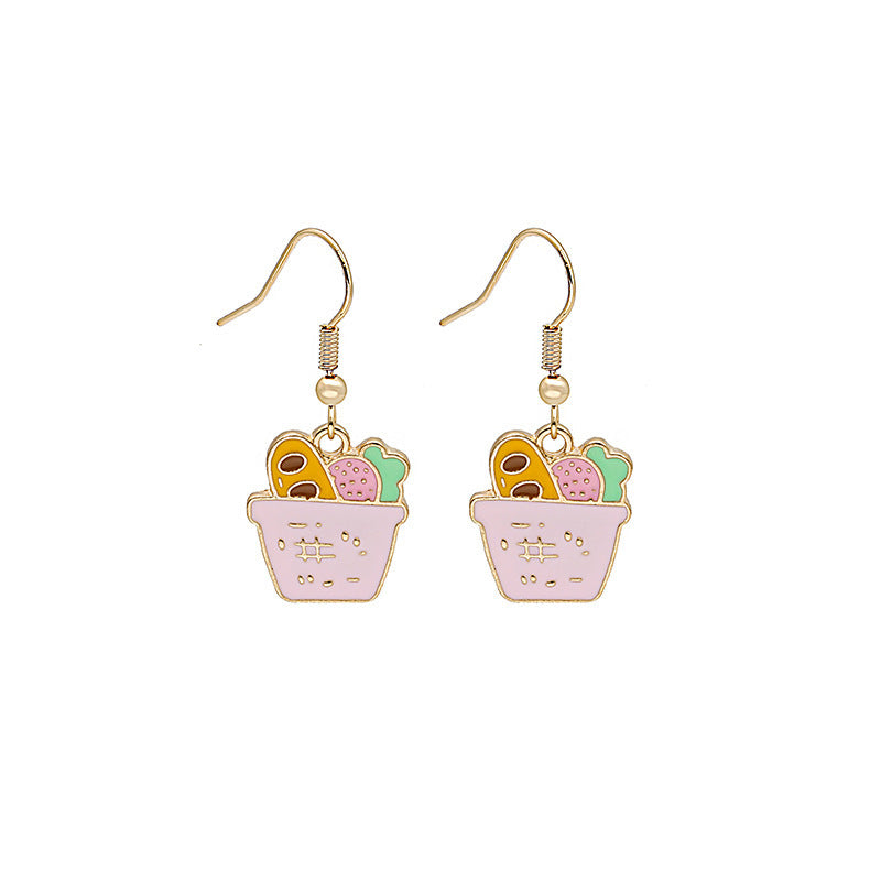 Alloy Panda Fruit Earrings MIC-MDD170