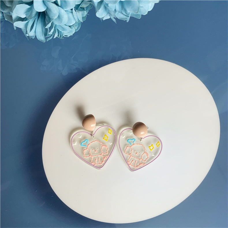 Alloy painted graffiti flower earrings (Minimo de Compra 2) MIC-QingE003