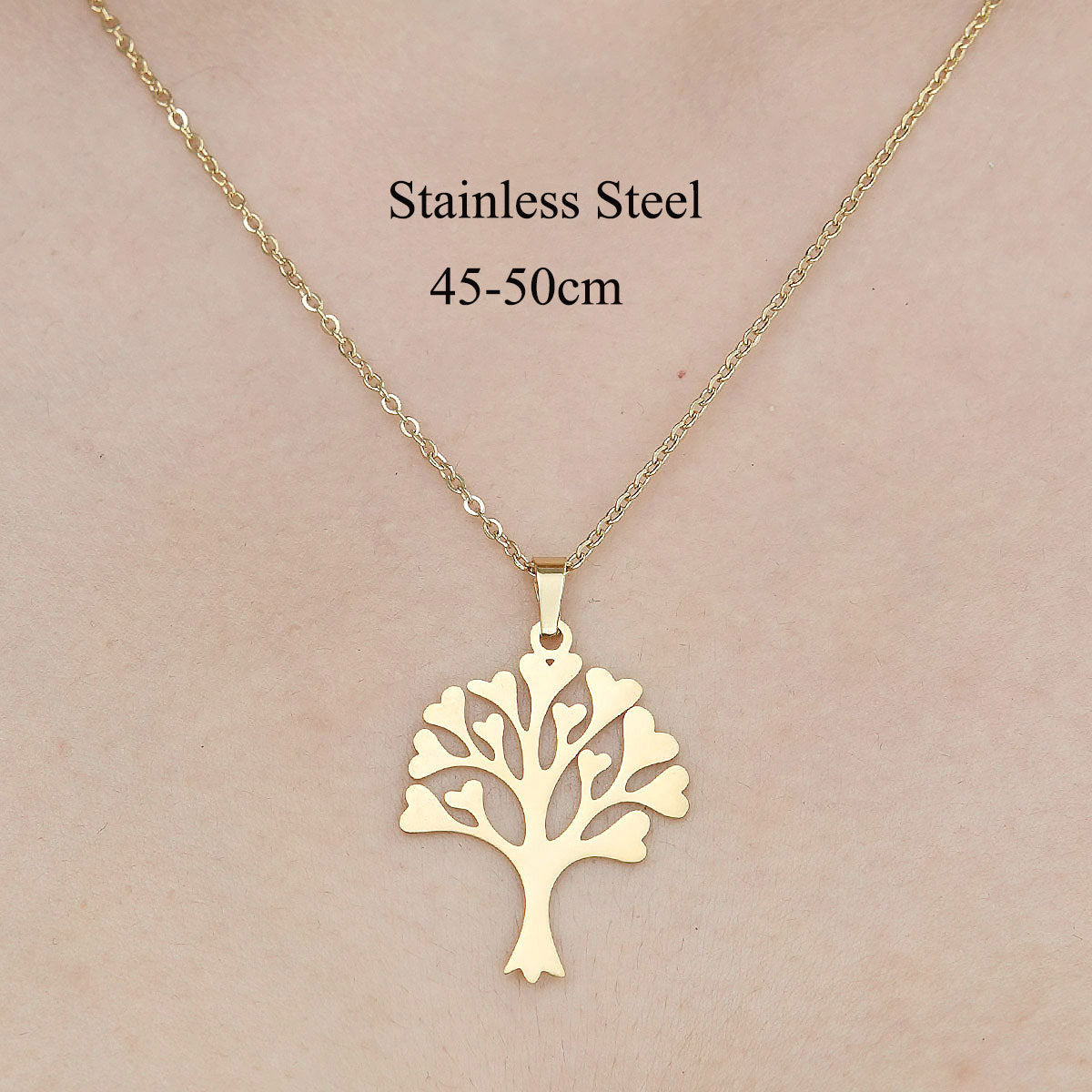 Alloy Leaf Life Tree Necklace (Minimo de Compra 10) MYA-QiZ002