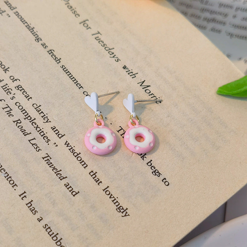 Alloy macaron pink earrings (Minimo de Compra 5) MIC-JiuY063