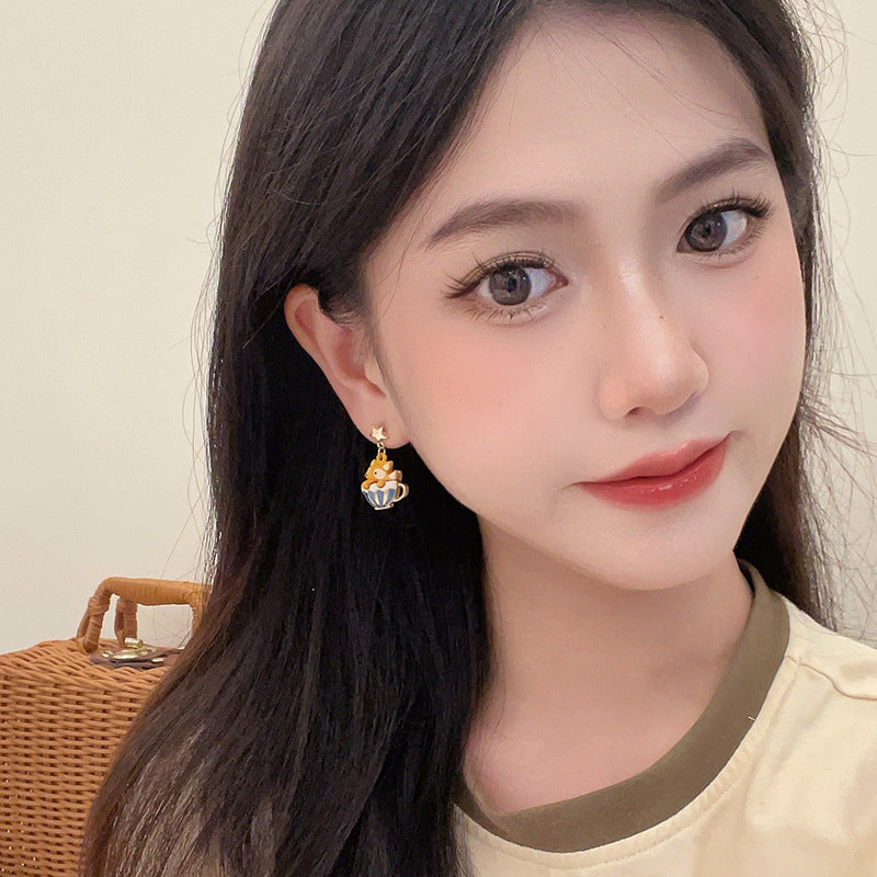 Alloy Fun Squirrel Earrings MIC-BLD085