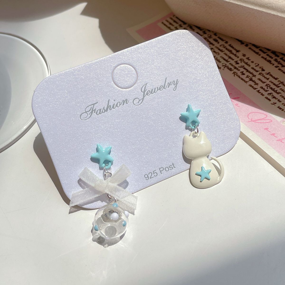 Alloy cat bubble ball earrings MIC-ShuangX049