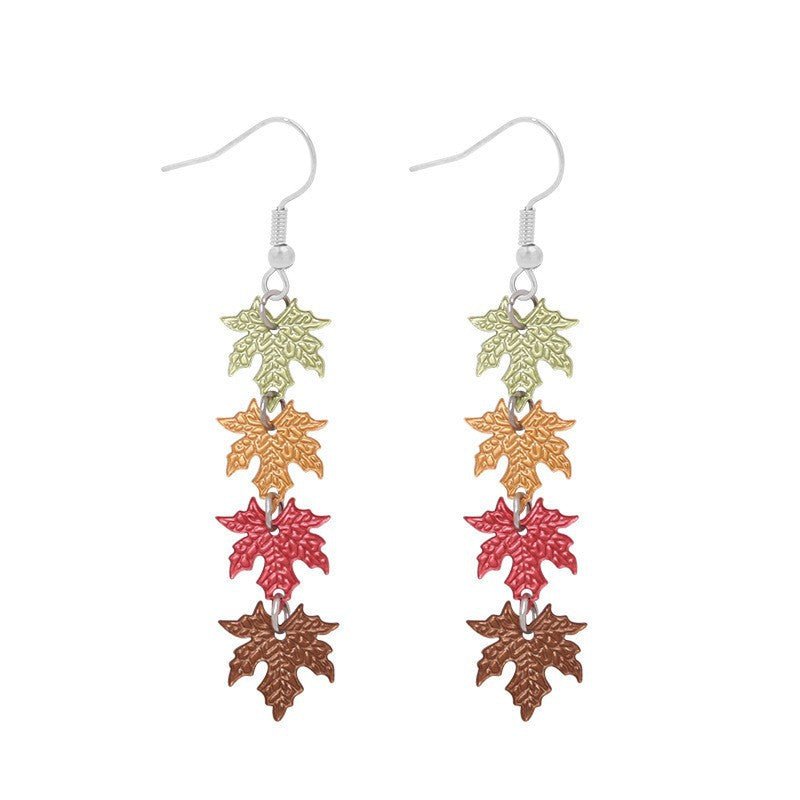 Alloy Dripping Maple Leaf Earrings MIC-ZhiShang002