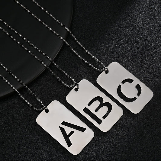 Necklaces Stainless Steel Letter Hollow Minimo de compra 2 ShouM002