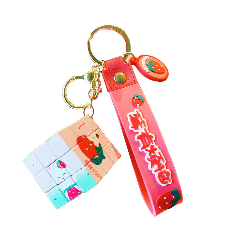 PVC Strawberry Bear Cartoon Keychain MIC-MLZ020