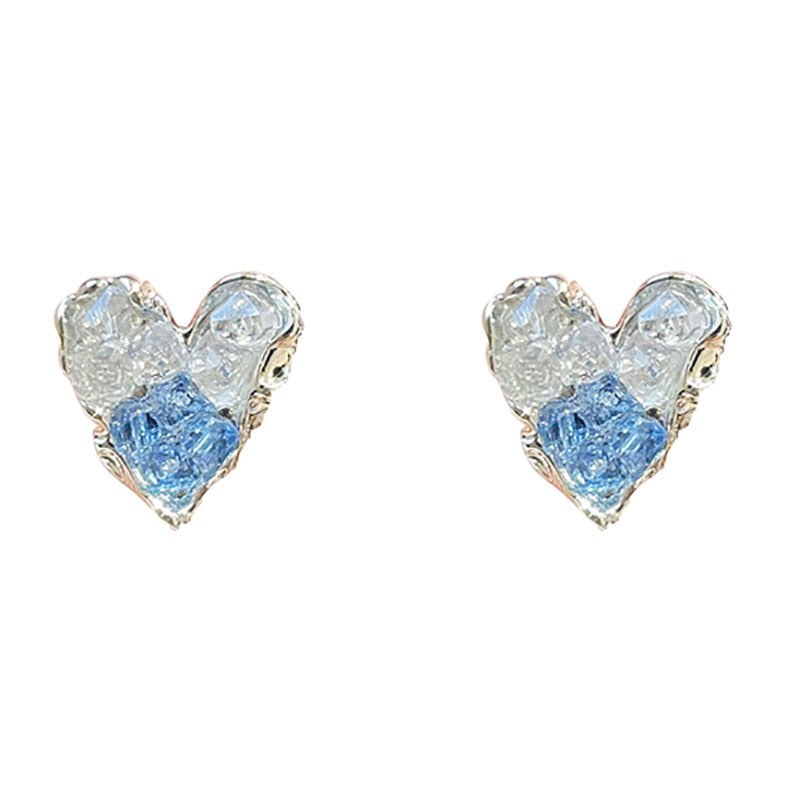 Alloy blue gradient heart earrings MIC-TTSP001