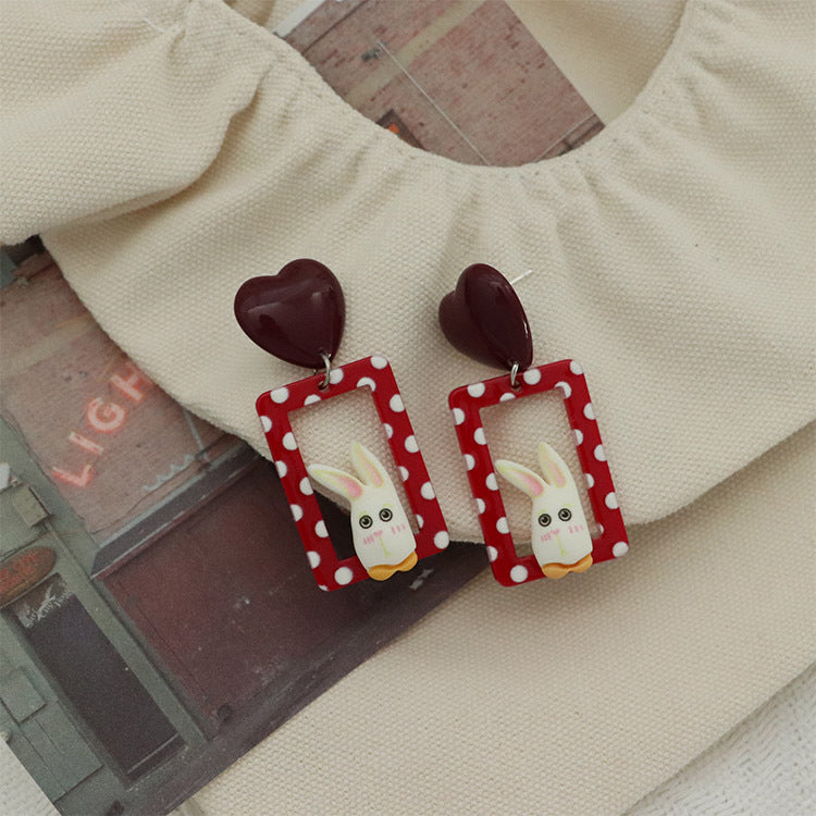 Acrylic cartoon rabbit earrings MIC-QingJ022