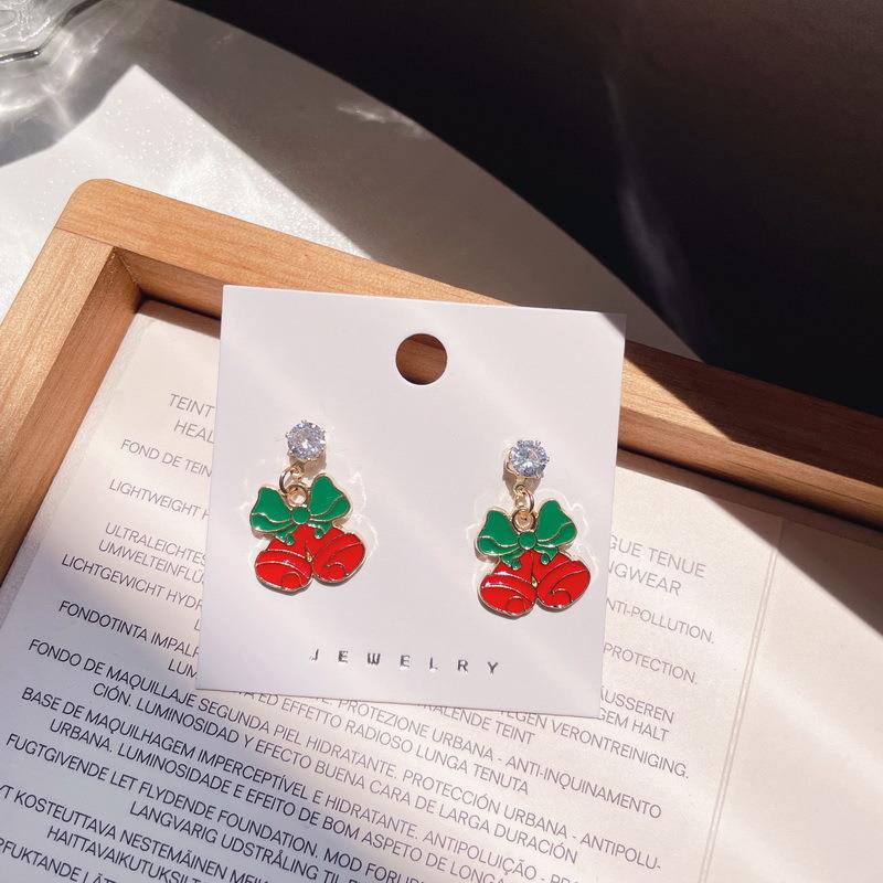 Alloy Bell Elk Snow Flower Earrings (Minimo de Compra 2)  MIC-YingH007