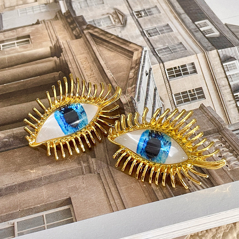 Alloy Stereoscopic Eye Earrings MIC-DieD004