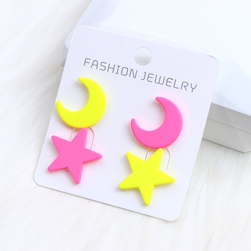 Acrylic New Star Moon Earrings MIC-DuA074