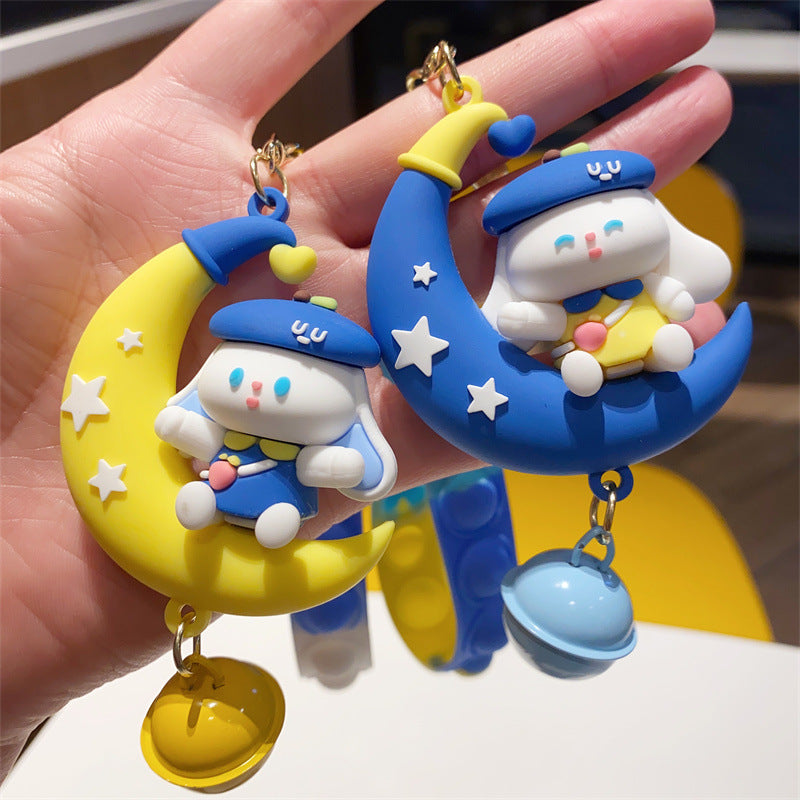 PVC moon rabbit keychain （Minimo de compra 2） MYA-YouM003