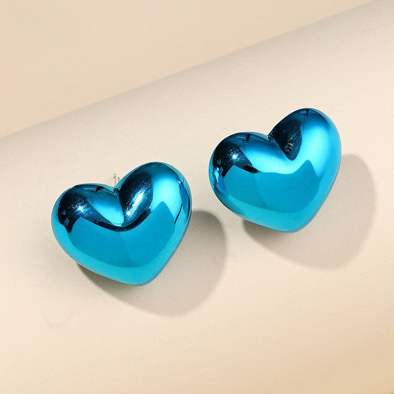 Alloy Candy Color Half Round Earrings (Minimo de Compra 2) MYA-ShangH012