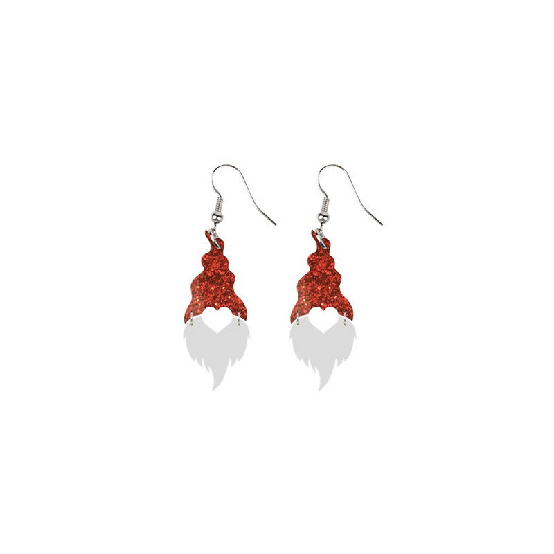 Acrylic Devil Love Bear Earrings MIC-XueP134