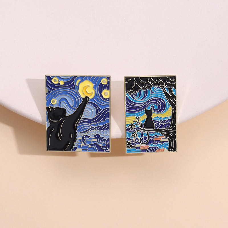 Alloy Van Gogh Art Drawing brooch MIC-QiH003