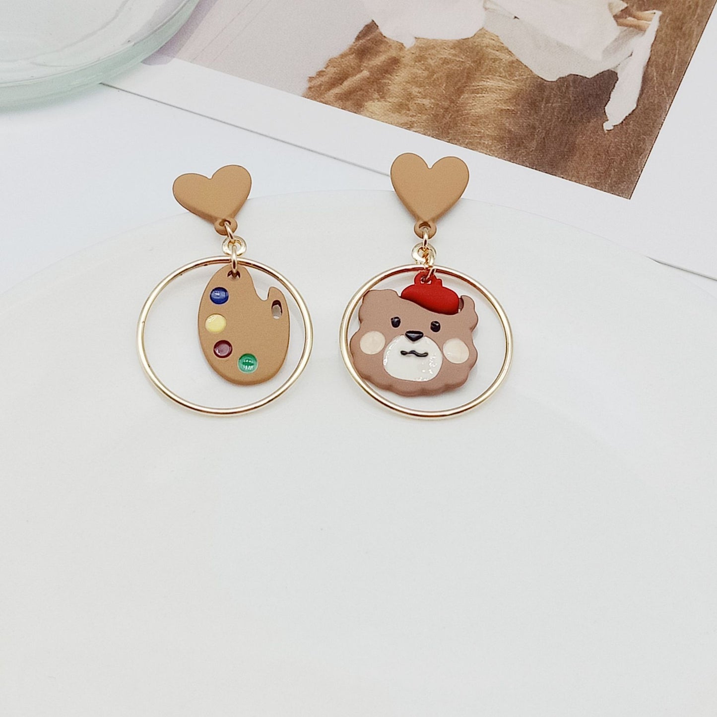 Alloy cartoon little bear drip oil ear clip (Minimo de Compra 2) MIC-KaiT006