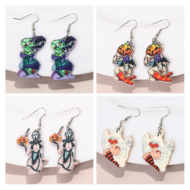 Acrylic Girls' Legs Future Style Earrings MIC-ChouD028