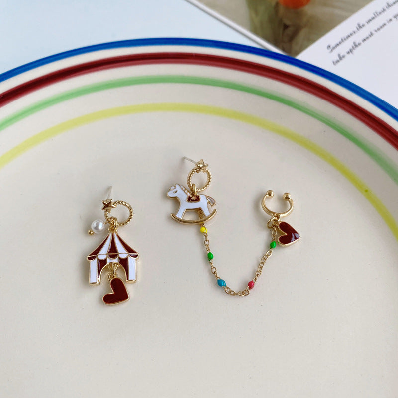 S925 silver needle creative cartoon amusement park earrings MIC-BaoY054