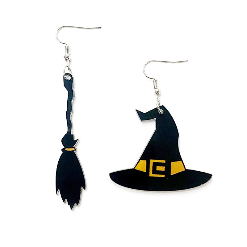 Acrylic Halloween Wizard Hat Earrings (Minimo de Compra 2) MYA-XinC002