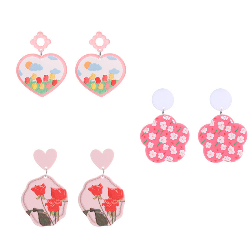 Acrylic New Love Earrings (Minimo de Compra 2) MIC-ChouT029