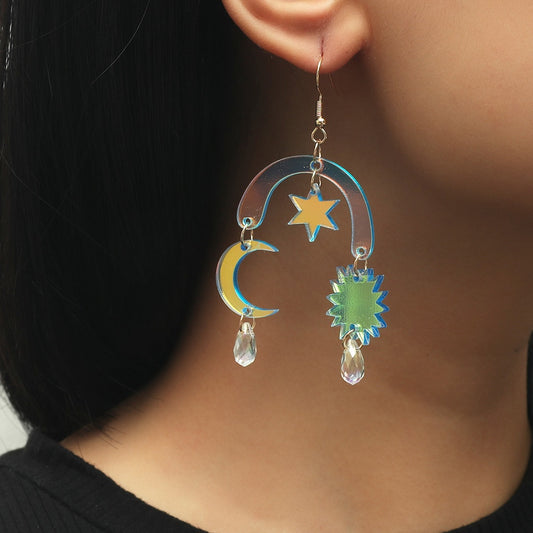 Alloy acrylic colorful transparent earrings MIC-JunJ006