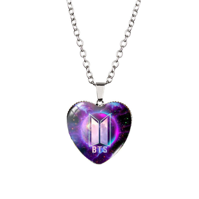 Alloy Time Gem Heart Necklace MIC-XiangL041