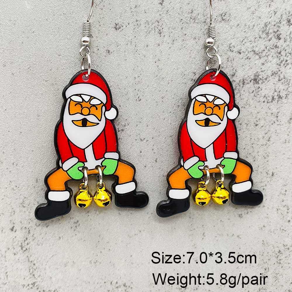 Acrylic Christmas Biscuit Man Earrings (Minimo de Compra 2) MYA-ChenY033