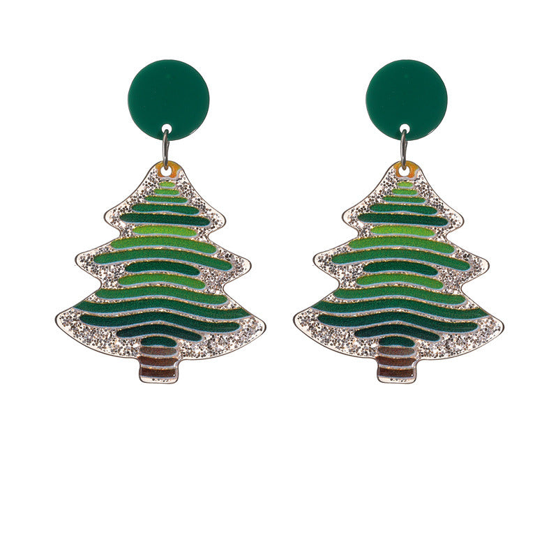 Acrylic Christmas Tree Earrings  (Minimo de Compra 2) MIC-MiL005