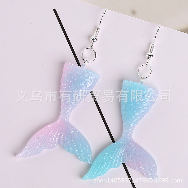 Acrylic sequin simulation mermaid earrings (Minimo de Compra 2) MIC-YouY015