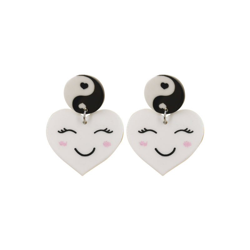 Acrylic pink sequin love letter earrings (Minimo de Compra 2) MIC-QingM019