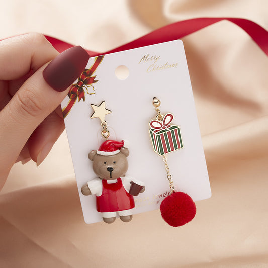 Alloy Santa Claus Bell Snowflake Earrings (Minimo de Compra 2)  MIC-JueH009