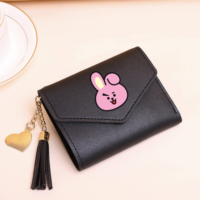 PU card bag tassel short wallet MIC-XingY015