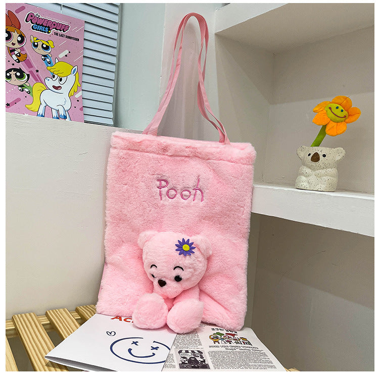 Shoulder Bags Plush Large Capacity Cute Cartoon Animation (M) MIC-RanQ004