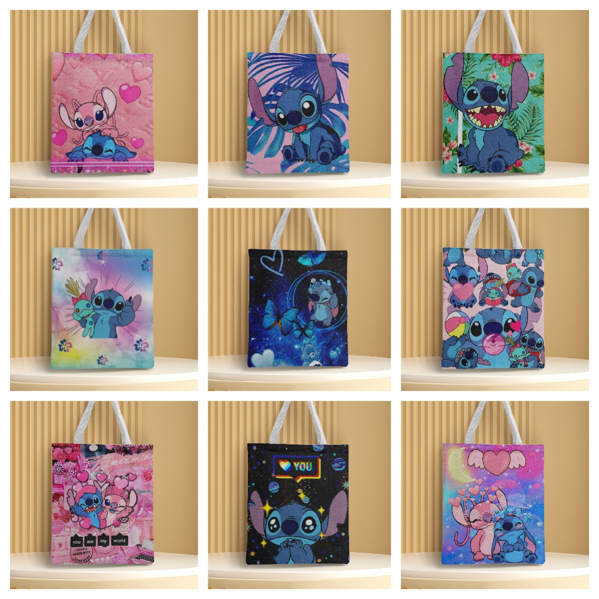 Polyester cartoon printed canvas bag (Minimo de Compra 2) MYA-QB001