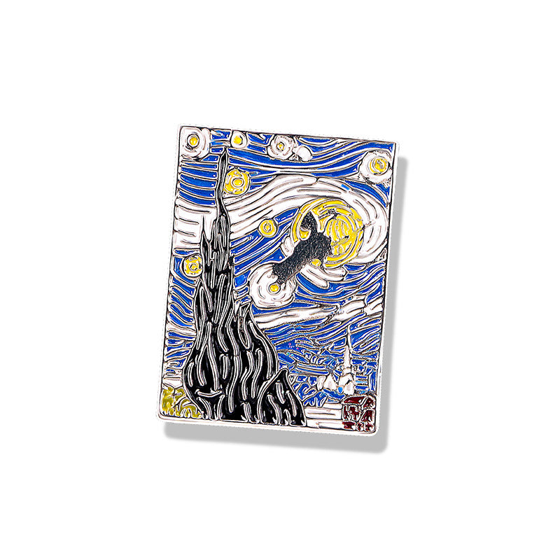 Alloy Van Gogh oil painting brooch (Minimo de Compra 5) MIC-YiN037