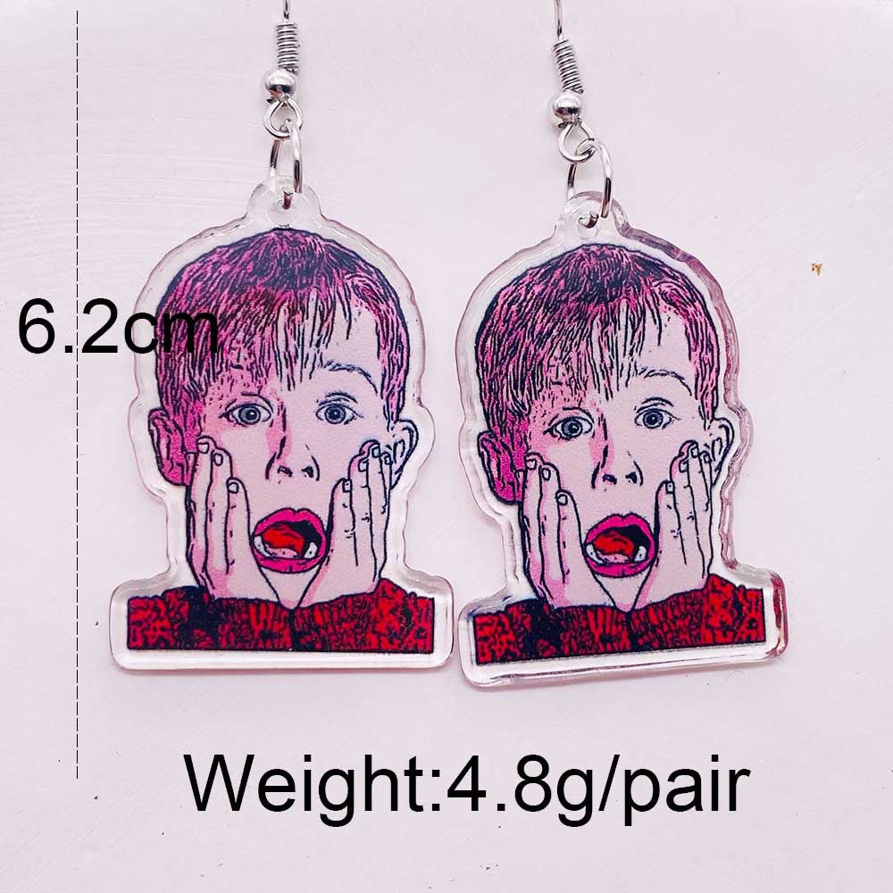 Acrylic Halloween Skull Head Ring Earrings (Minimo de Compra 2) MIC-ChenY024