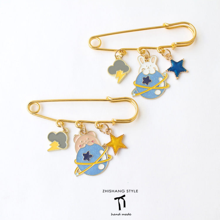 Cartoon Alloy Planet Brooch (Minimo de Compra 2)  MIC-ZhiS018