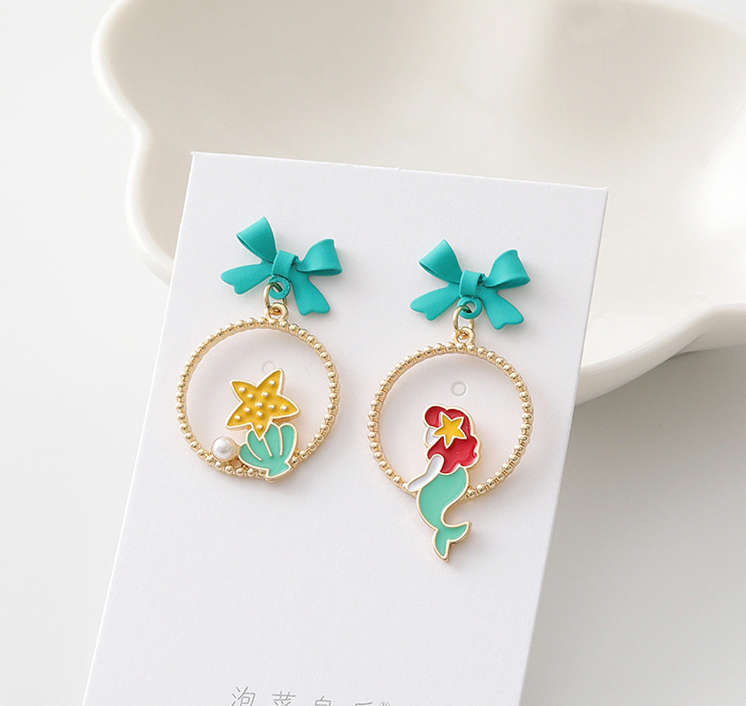 S925 Silver Needle Alloy Enamel Paint Bow Earrings (Minimo de compra 2) YKT001