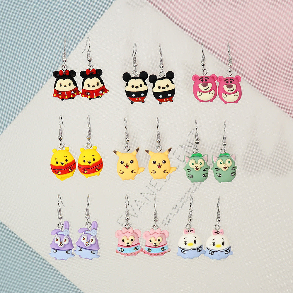 Alloy cartoon animal ballet rabbit earrings MIC-NiQ026