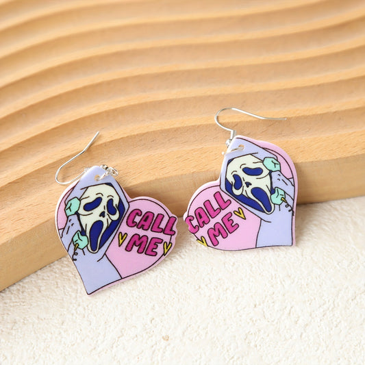 Acrylic Halloween Cute Death Earrings (Minimo de Compra 3) MIC-OuG076