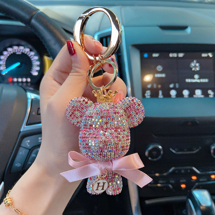 Diamond cartoon big bear keychain  （Minimo de compra 2） MYA-LianX013