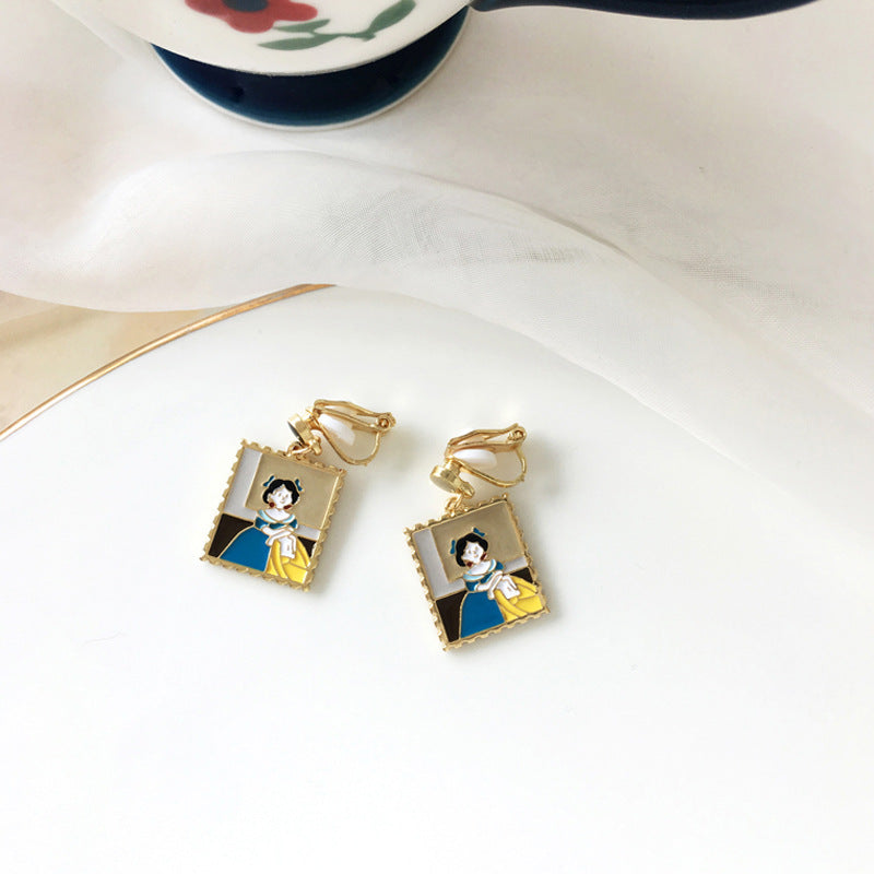 Alloy retro oil painting style earrings (Minimo de Compra 2) MIC-BLD043