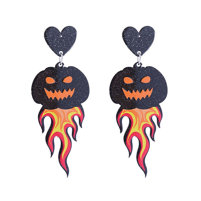 Acrylic Pumpkin Skeleton Ghost Earrings (Minimo de Compra 2) MIC-ChouT038