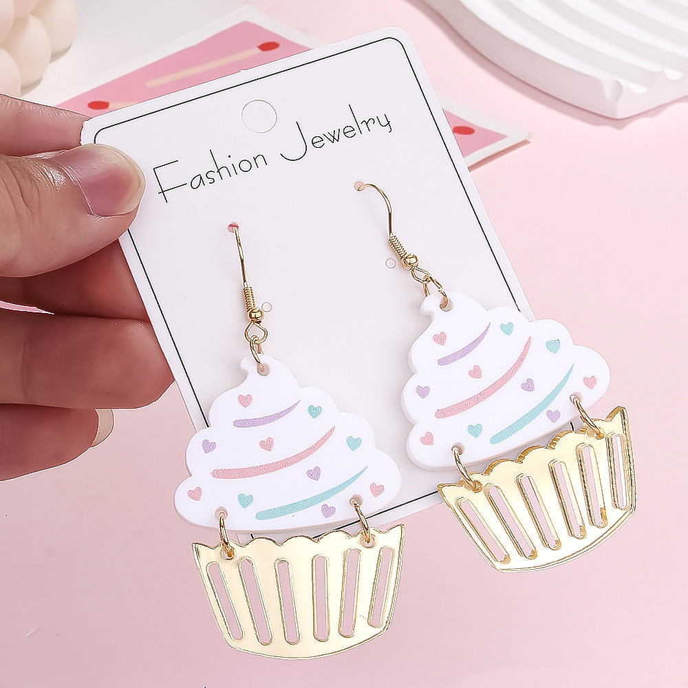 Acrylic cake candle earrings (Minimo de compra 2) MIC-ManT020