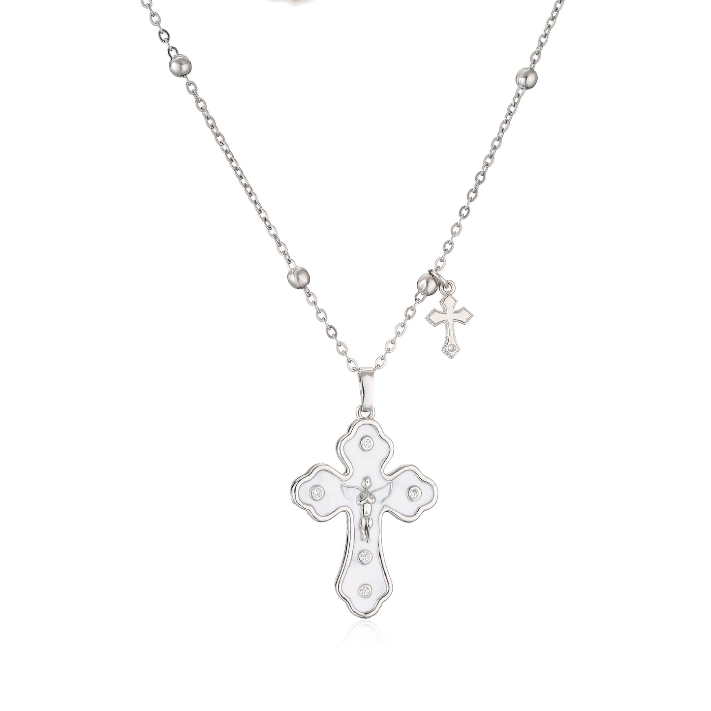 Stainless steel drip oil cross necklace MIC-JuC019